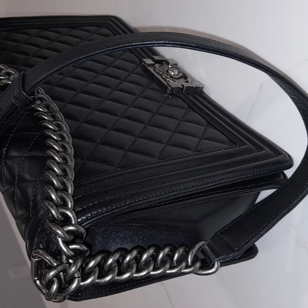 Authentic Chanel Boy Bag Crossbody in Black
